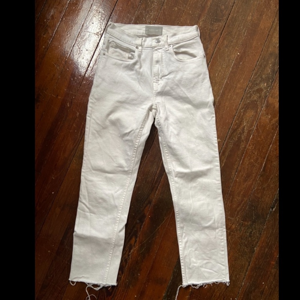 Everlane White high rise straight leg 25
